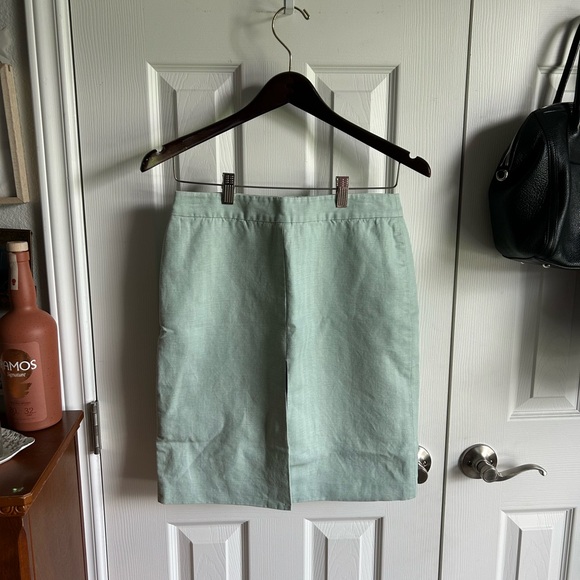 Kate Spade pastel green lined preppy light academia minimalist skirt - Picture 1 of 9